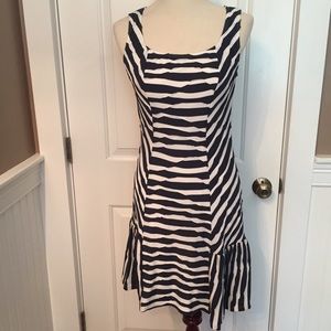 PAPILLON BLANC DRESS MINI SLEEVELESS BLUE WHITE STRIPE Size S